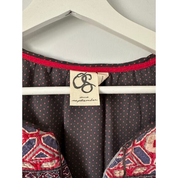 Anthropologie One September Palambo Ikat Boho Blouse size Medium - Picture 4 of 11